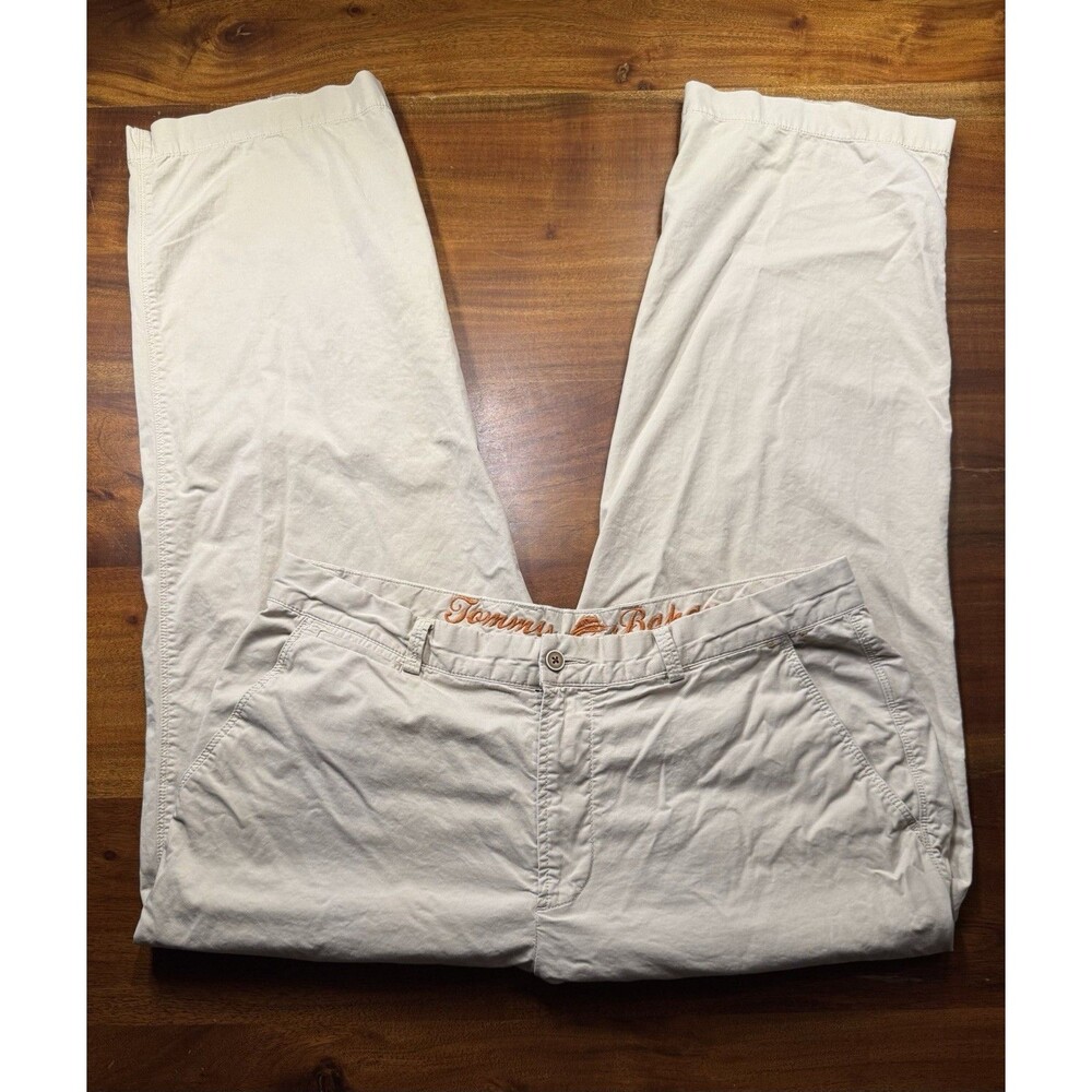 Tommy Bahama Men’s Beige Lightweight Preppy Stretch Chino Pants Trousers Sz 35
